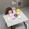 Colorful cartoon mini handheld charging fan with cat, pear, peach and dog patterns, three-speed wind force, USB charging, neckband portable Application Scenario